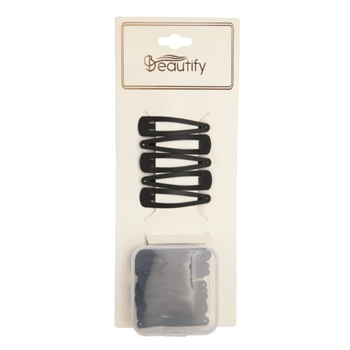 20pc 4.8cm black square head snap clips (glossy & matt) - Image 2