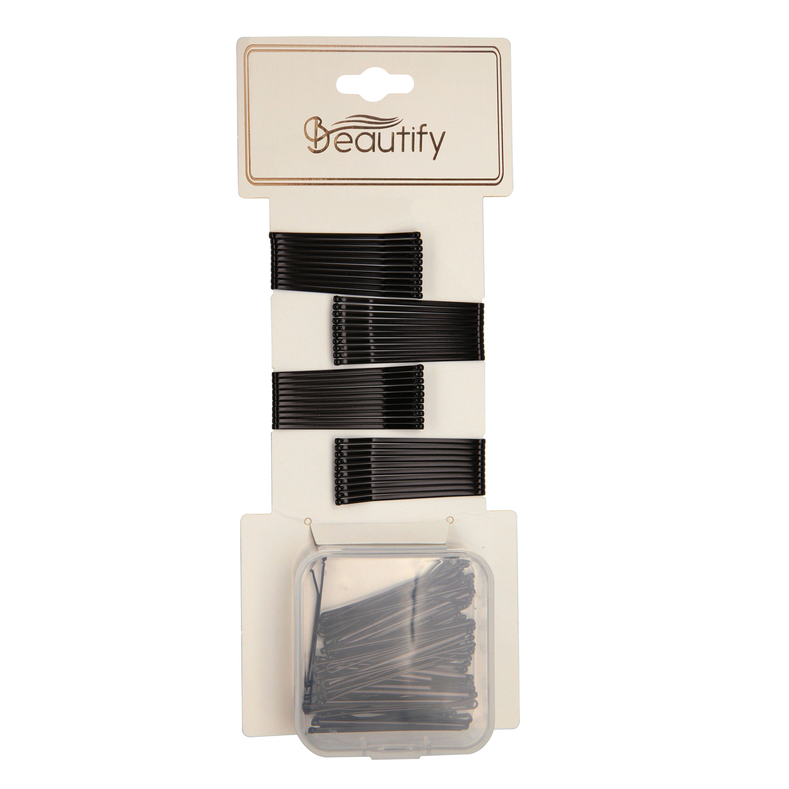 80pc 4.5 cm black bobby pins (glossy & matt)