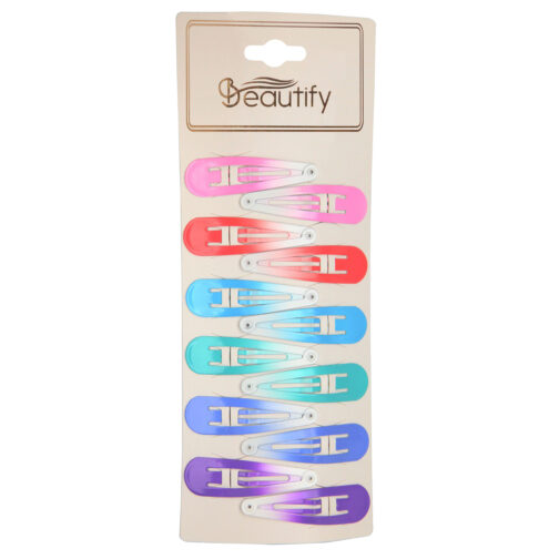 12pc gradient color round head snap clips (glossy & matt) - Image 2