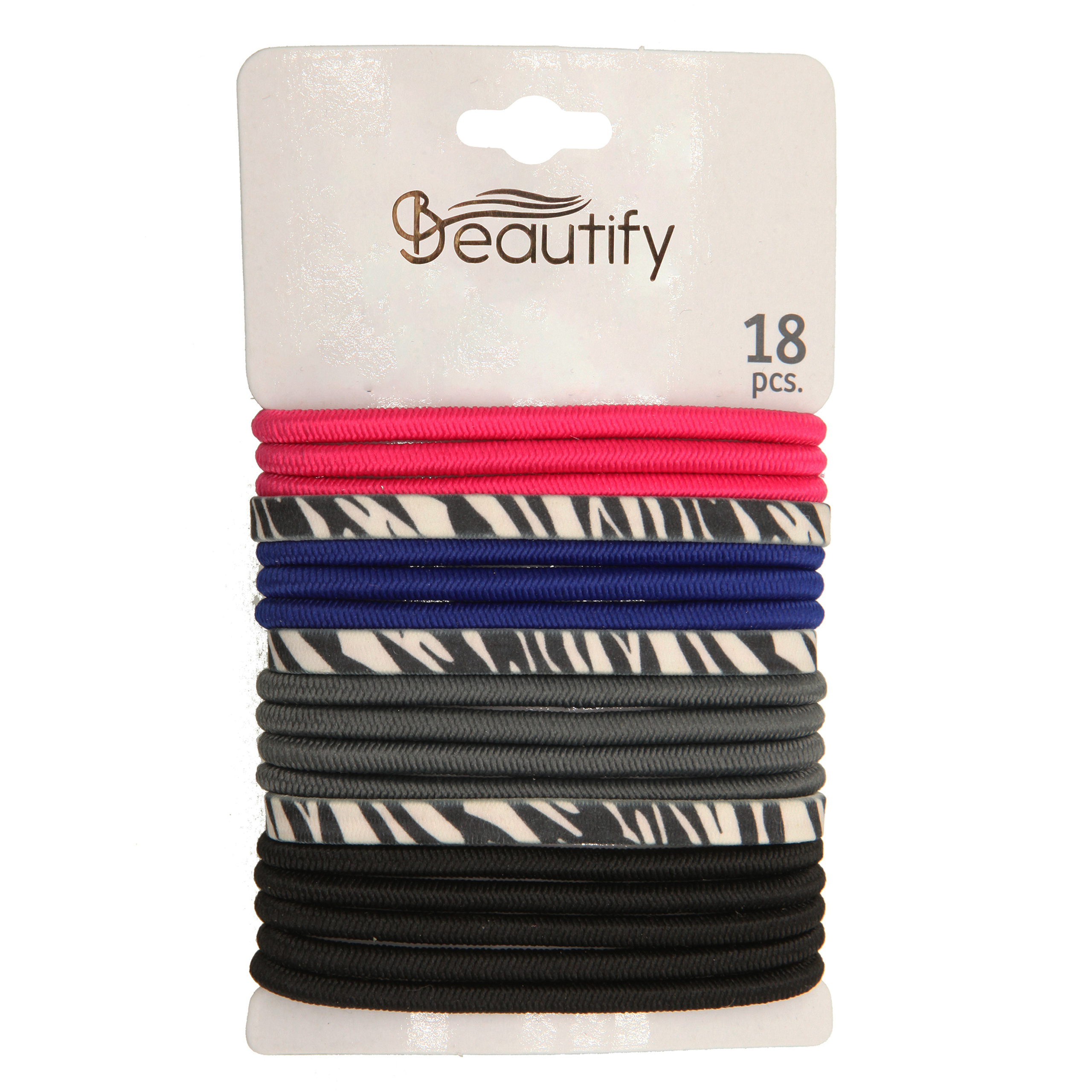 18pcs flat and round mixed shape elastics