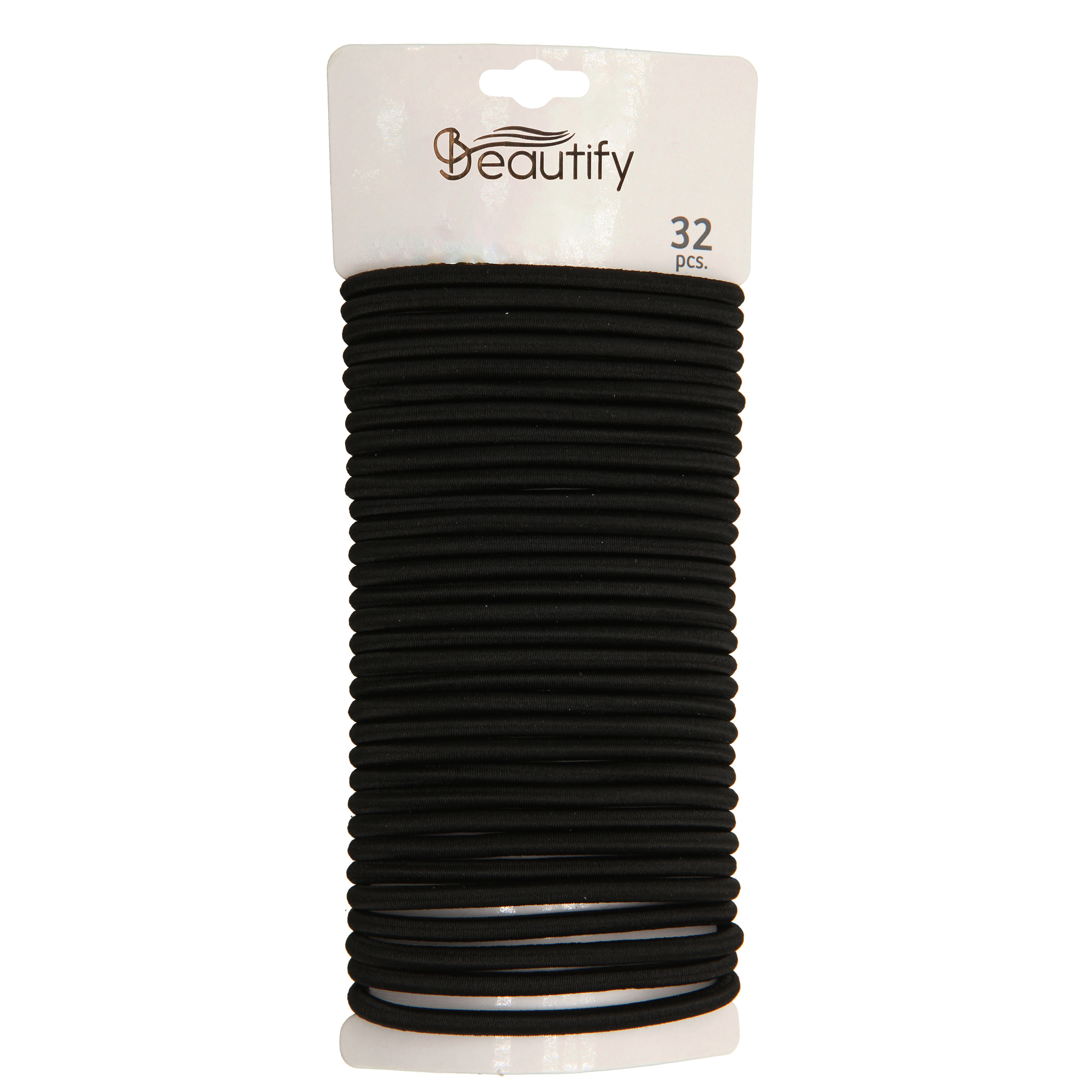 32pcs black solid color elastics