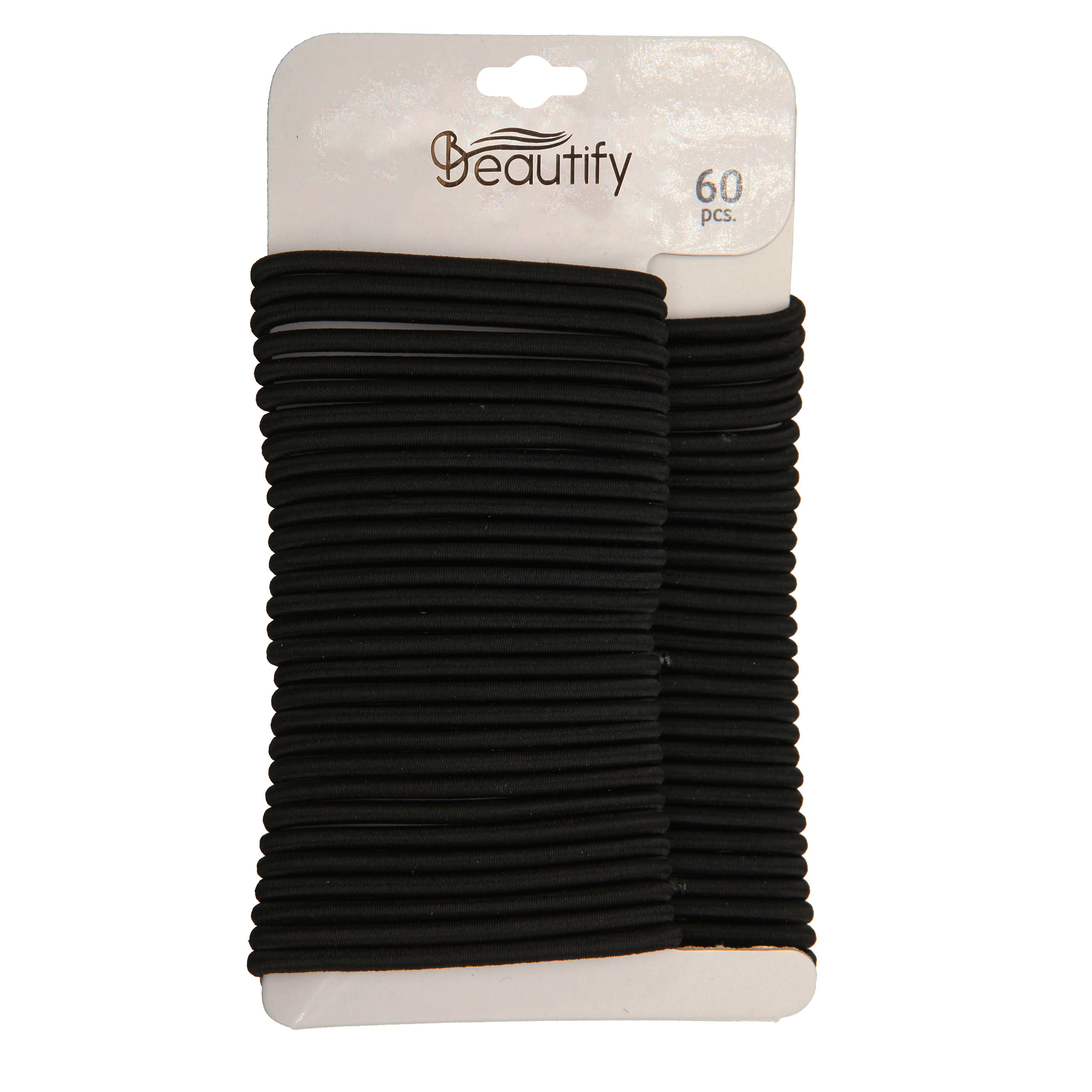 60pcs 4mm round blacksolid color elastics