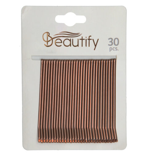 30pcs 6cm flat brown bobby pins