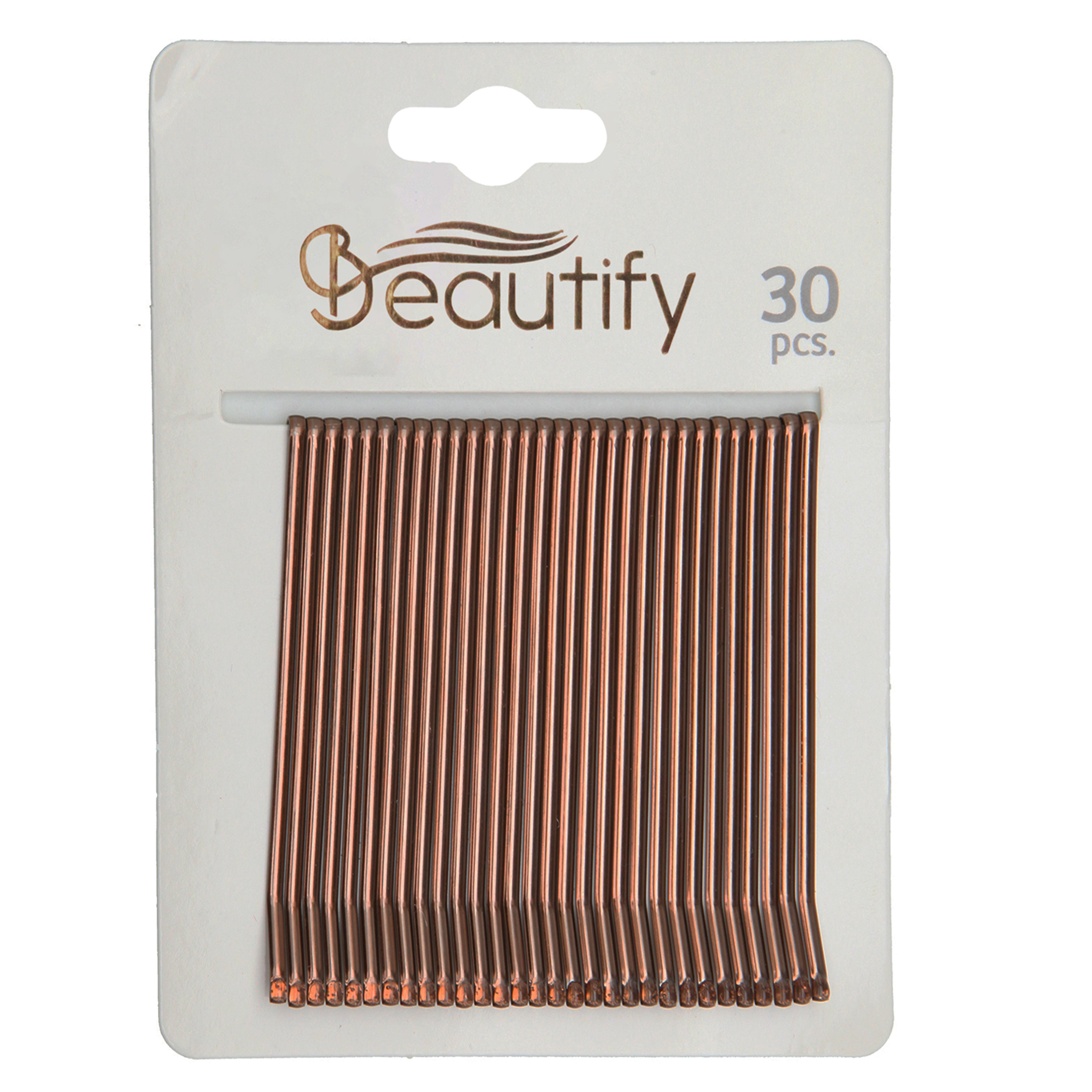 30pcs 6cm flat brown bobby pins