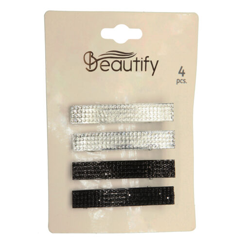 4pcs rhine stone clips with metal surface - Image 2