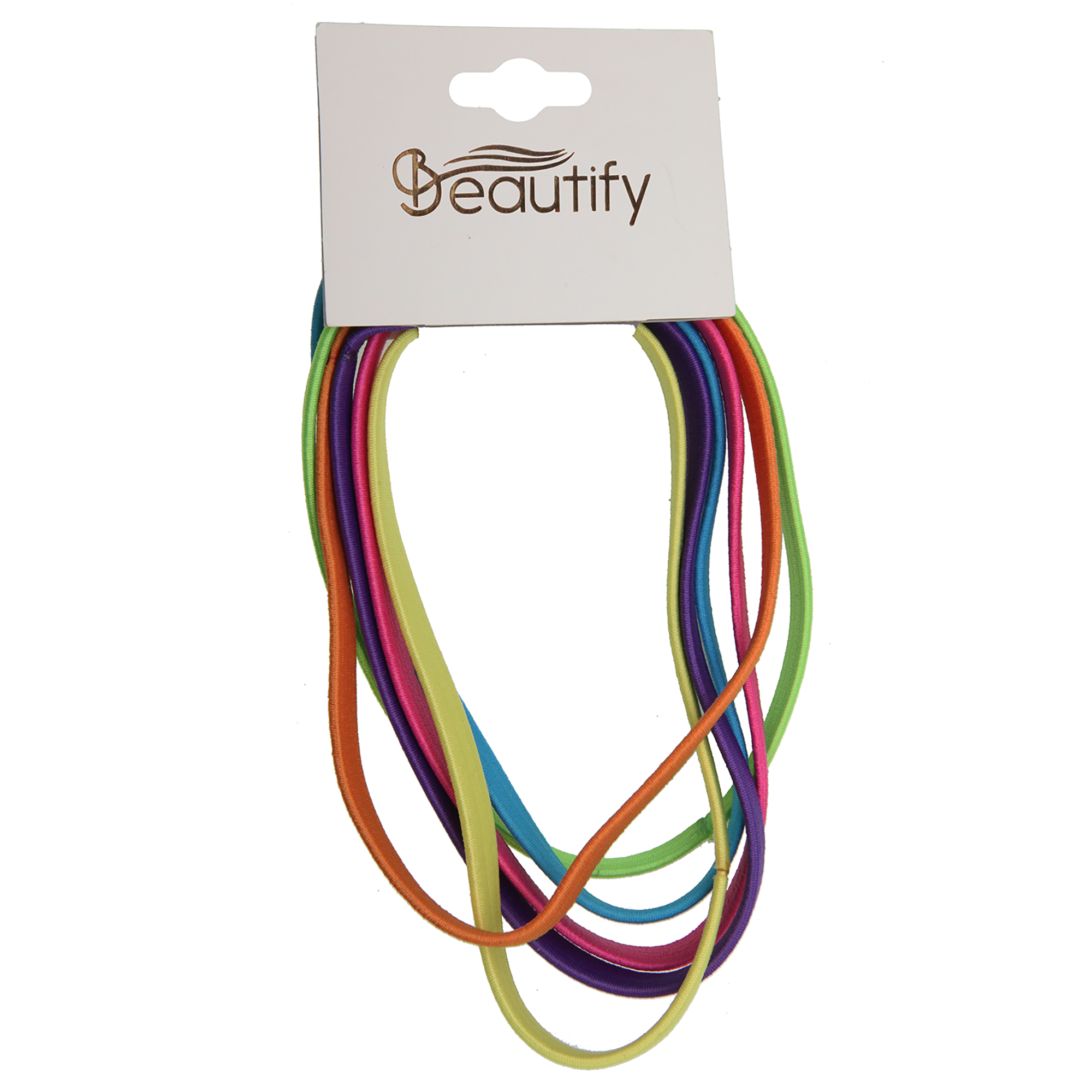 6 pc 1cm colorful flat elastics