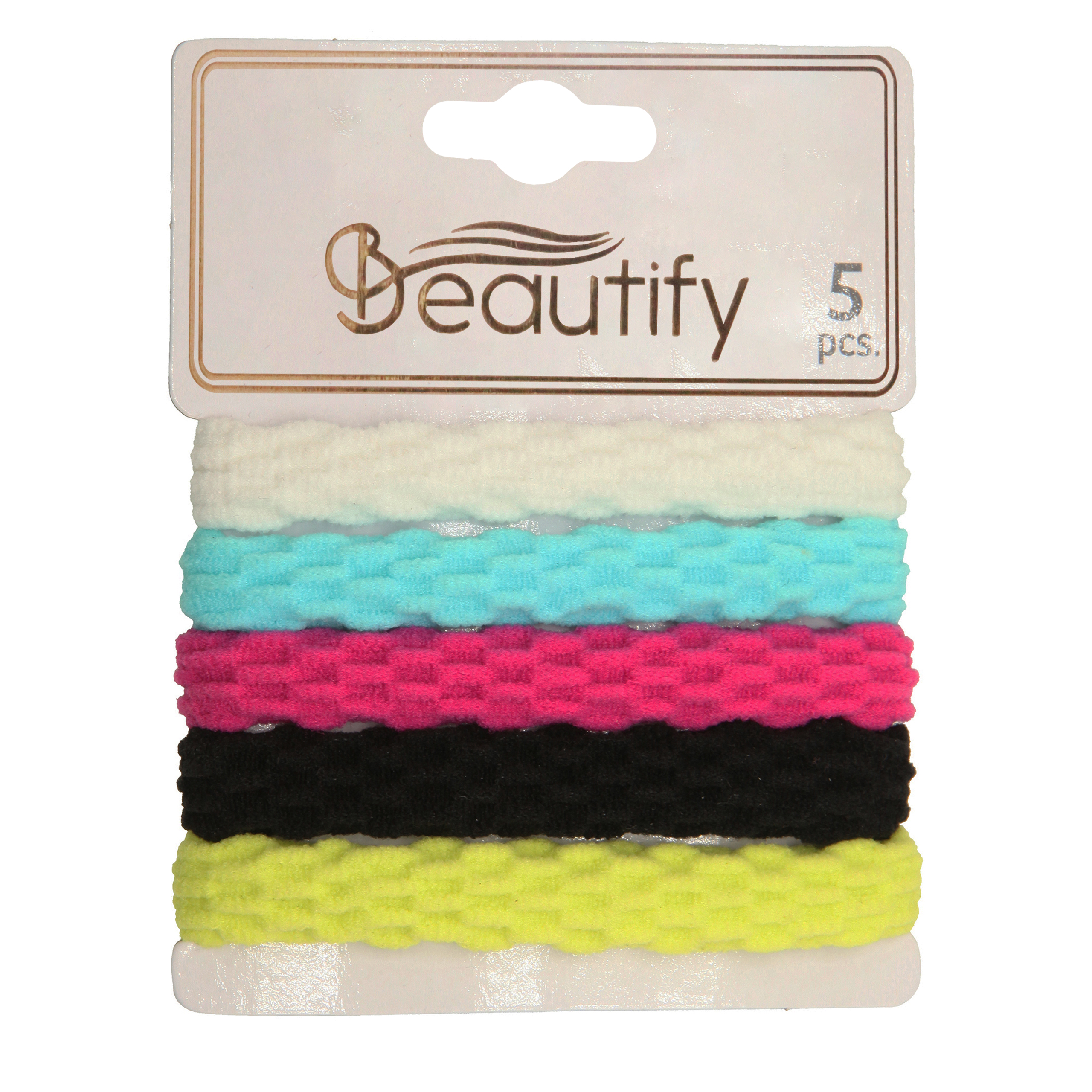 5pcs spotted pattern terry elastics-colorful nylon