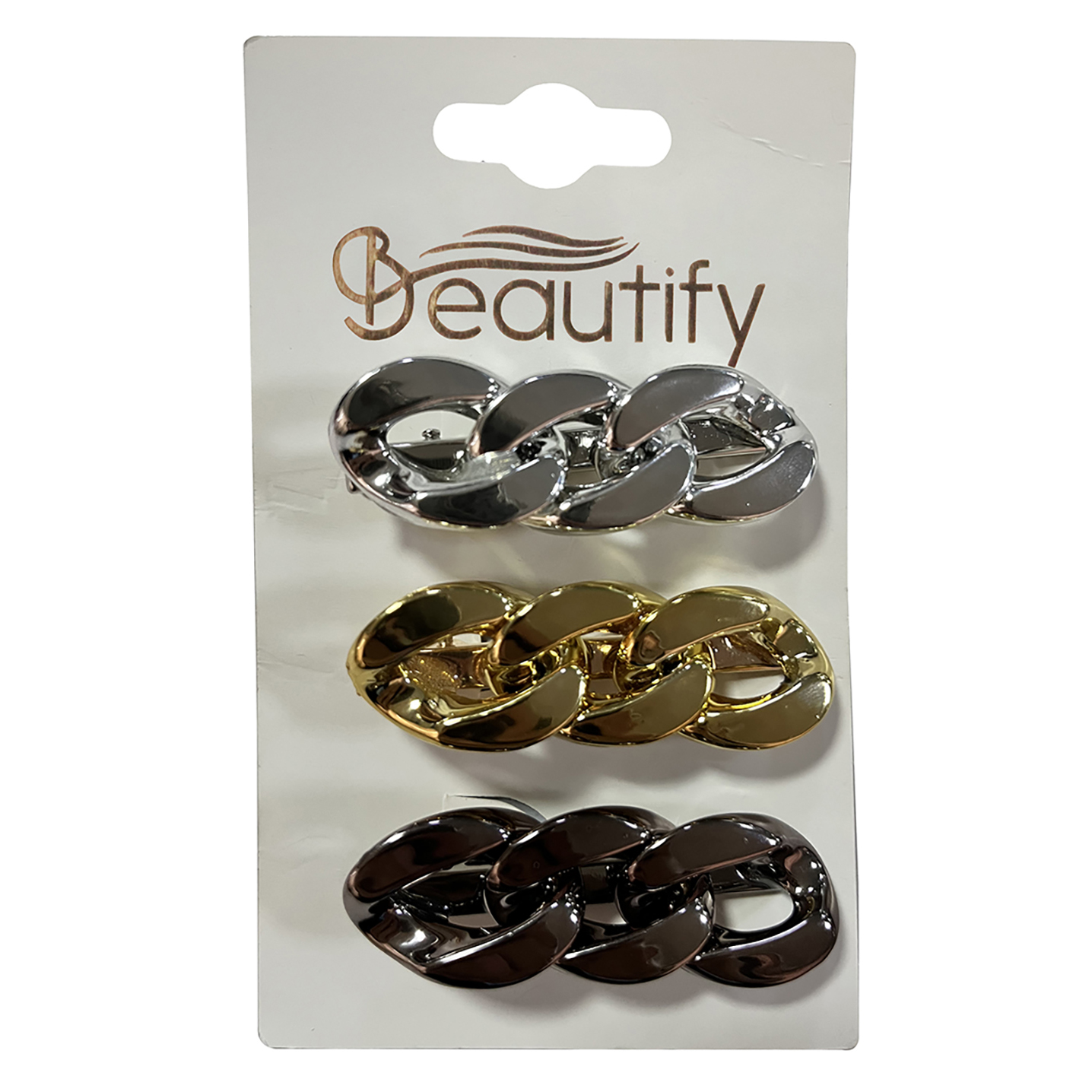 METALLIC CHAIN CLIPS 3CT