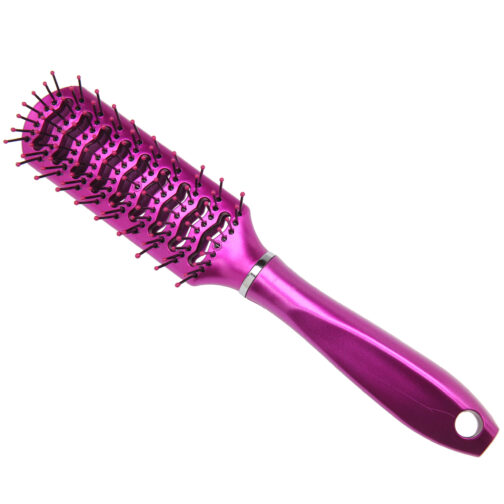 METALLIC HANDLE HAIR BRUSH MULTI-COLORS - Image 3