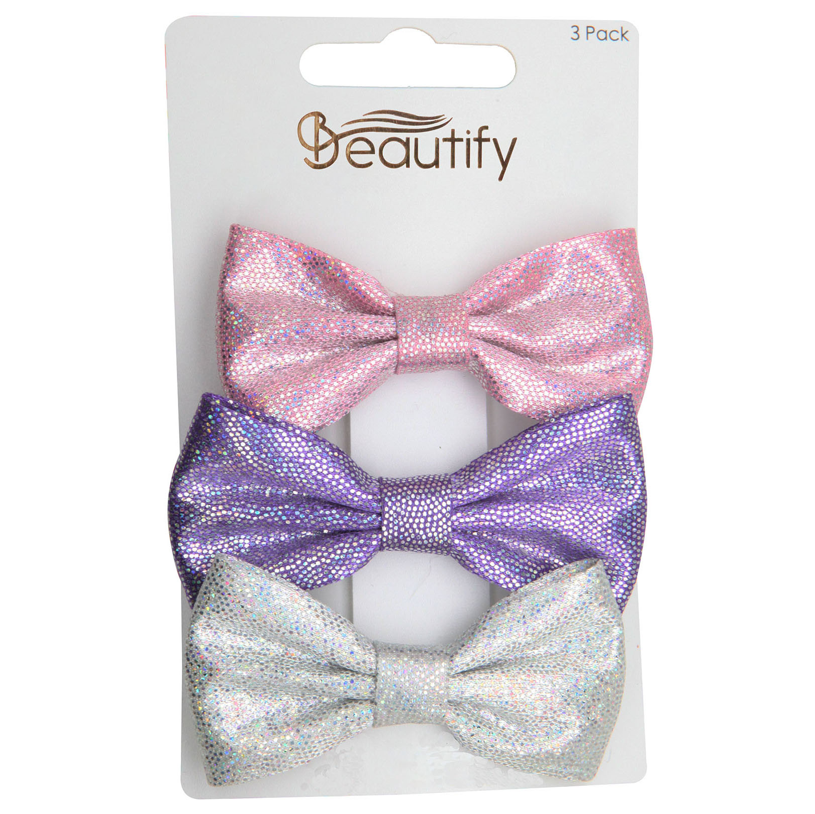 3pc Snakeskin Bow Clips