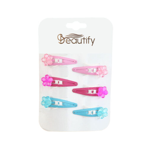 6PC BARRETTES WITH FLOWER ICON - Image 2