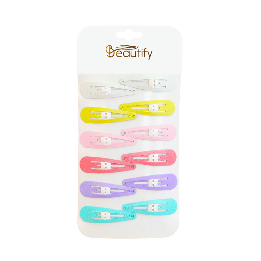 12PC SHIMMERY SNAP CLIP