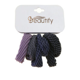 6PC HEARHER DTAGONAL STRIPED TERRY PONYHOLDERS