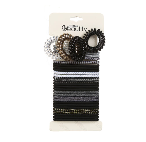 30PC PONYHOLDER ASSORTMENT(4 PC SMALL COIL BAND AND 26PC BRIGHT ELASTICS) - Image 2