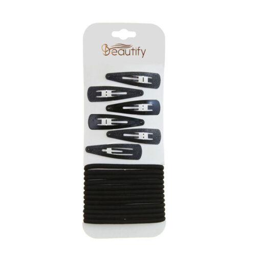 18PC HAIR ASSORTMENT(12PCS ELASTICS+6PCS CLIPS) - Image 3