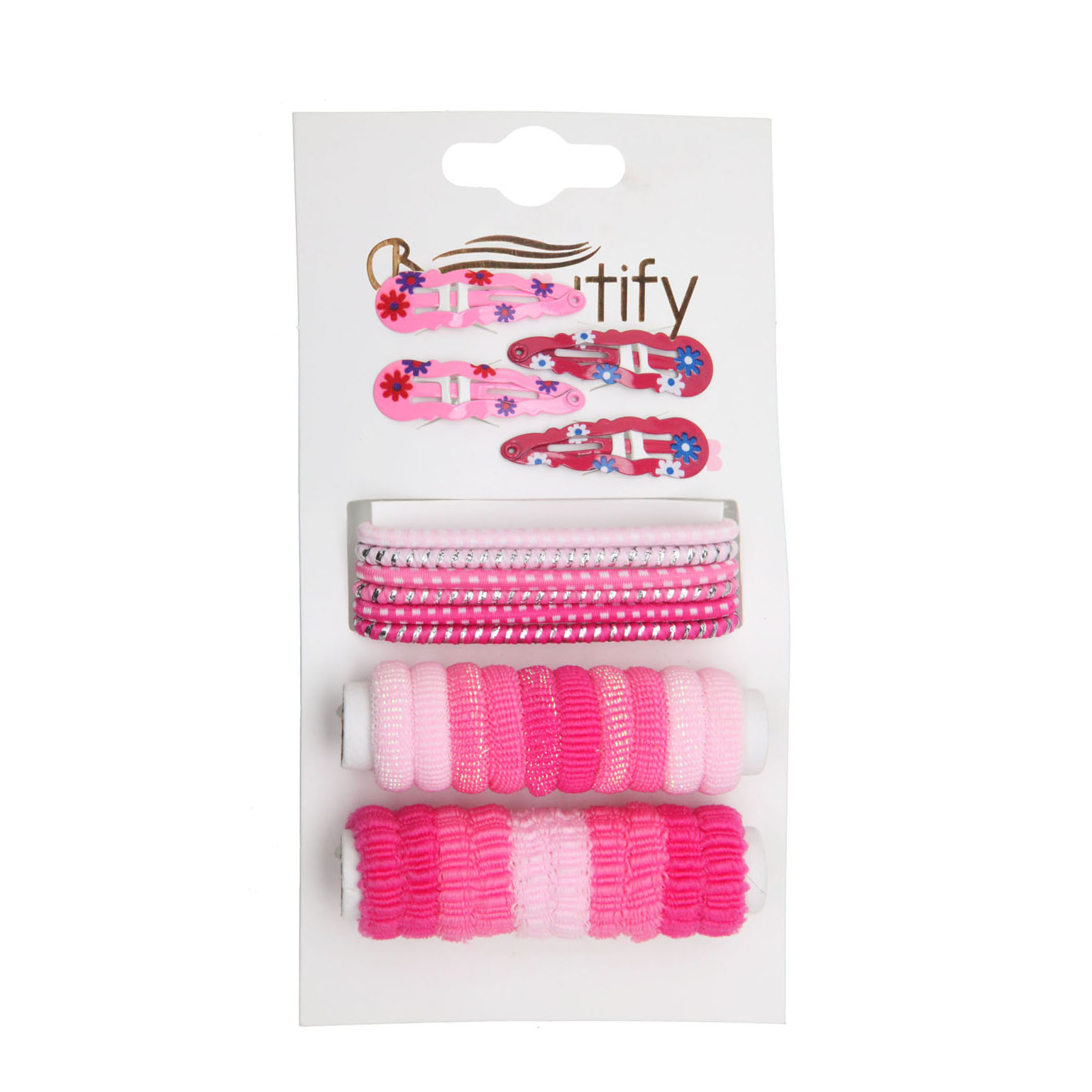 28PC HAIR ASSORTMENT(24PCS ELASTICS+4PCS CLIPS)