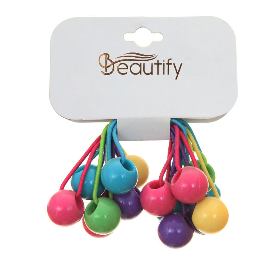 8PCS ELASTICS WITH BRIGHT BALL TWIN BEADS