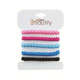 6PC SHIMMER ELASTIC WITH BEAD