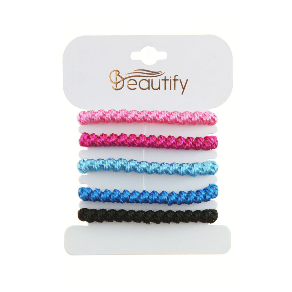 6PC SHIMMER ELASTIC WITH BEAD