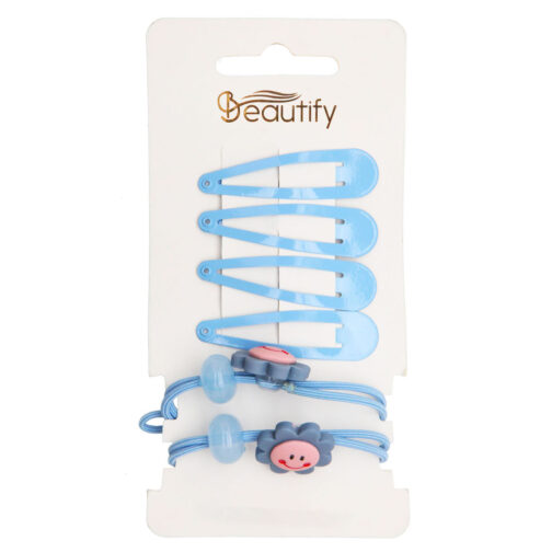 6PC HAIR ASSORTMENT(2PCS ELASTICS WITH BEAD+4PCS CLIPS) - Image 3