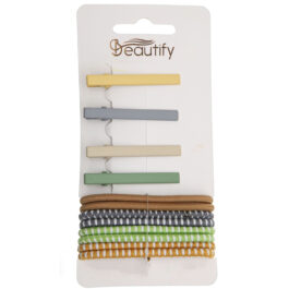 CLIPS AND ELASTICS SET- 12 PCS