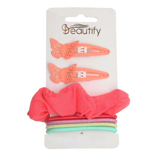 7PC HAIR ASSORTMENT(1PC SCRUNCHIES +2PCS CLIPS+4PCS ELASTICS)